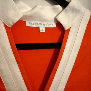 4- Preston & York Vibrant Orange Dress with White Trim